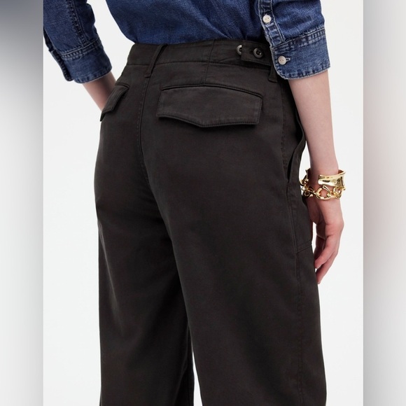 NEW Madewell Low-Slung Baggy Utility Pants in Almost Black, 4-Pockets, Size 27 - Picture 4 of 16